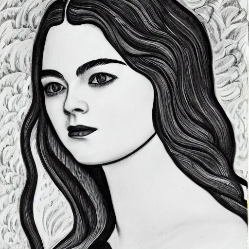 Prompt: professional painting of Elle Fanning in the style of William Zorach, head and shoulders portrait, symmetrical facial features, smooth, sharp focus, illustration, intricate, stormy weather, extremely detailed masterpiece,