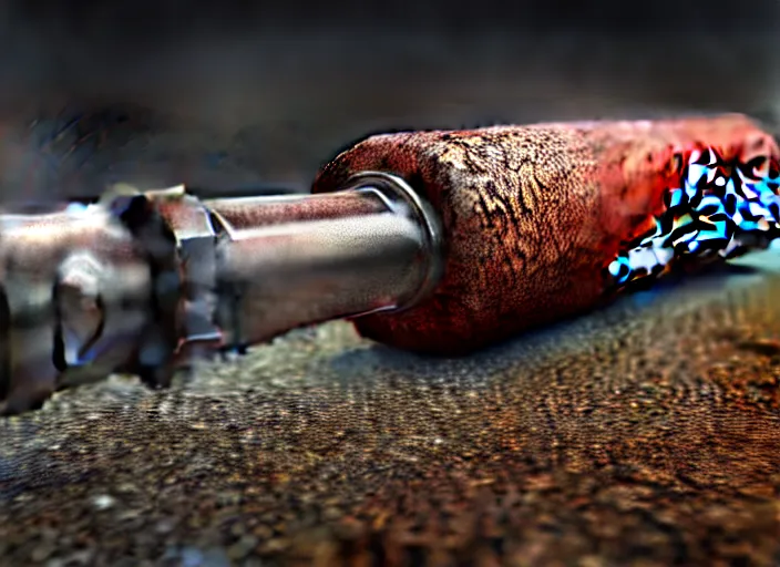 Image similar to hyperrealism, detailed textures, photorealistic 3 d render, a rifle bullet going through a coke bottle, sharp focus, ultra realistic, ultra high pixel detail, cinematic, intricate, cinematic light, concept art, illustration, art station, unreal engine 8 k