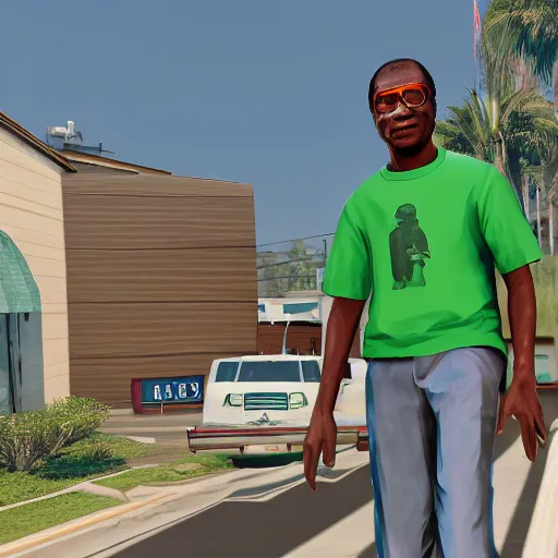 Prompt: african american bill gates in gta 5 cover