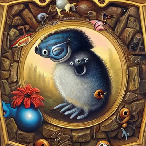 Image similar to surrealism by Greg Craola Simkins , masterpiece