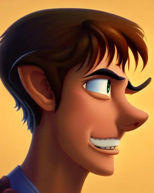 Image similar to teenage character portrait, by don bluth, highly detailed, dynamic shadows, 4 k, wallpaper - 1 0 2 4