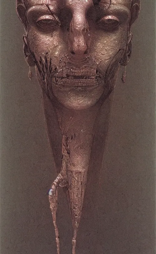 Prompt: portrait of great egyptian god khonshu, creepy, scary, strange, by beksinski and moebius