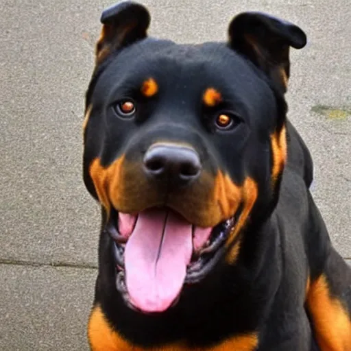 Prompt: dinosaur Rottweiler hybrid