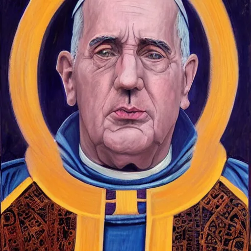 Prompt: pope thanos, portrait photo, realistic, highly detailed