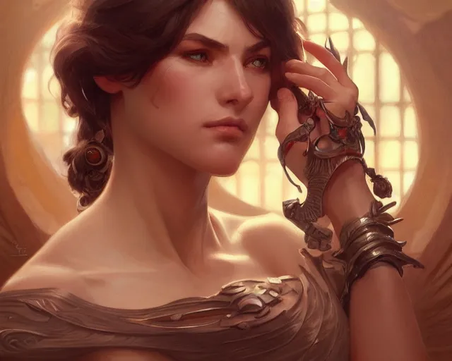 Image similar to photography of maria pascual alberich, deep focus, d & d, fantasy, intricate, elegant, highly detailed, digital painting, artstation, concept art, matte, sharp focus, illustration, hearthstone, art by artgerm and greg rutkowski and alphonse mucha