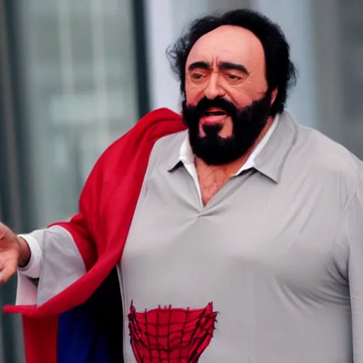 Prompt: luciano pavarotti as spiderman, highly detailed, 8 k