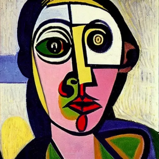 Prompt: blind girl portrait in style pablo picasso