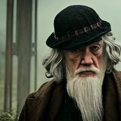 Image similar to Gandalf in the Peaky Blinders