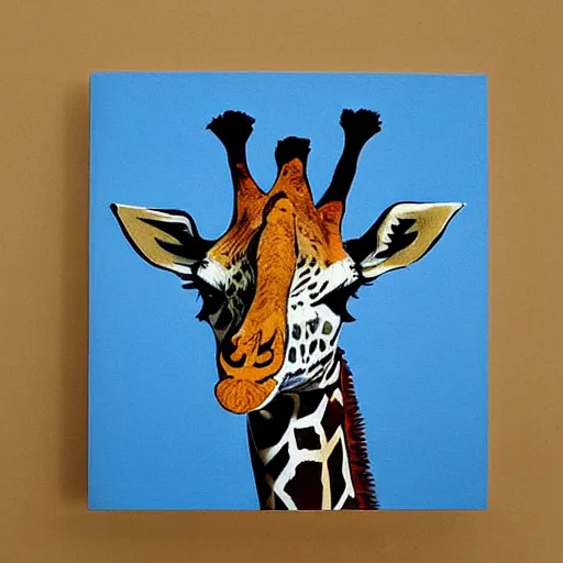 Image similar to “painted giraffe portrait, dotart, album art in the style of James Jean”