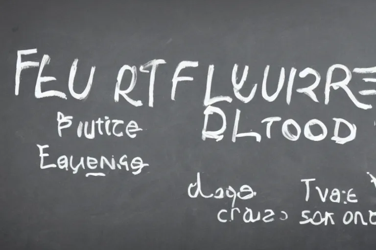 Prompt: future language written on the blackboard