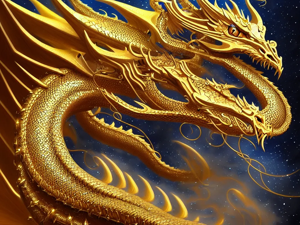 Image similar to portrait of a celestial dragon, white and gold scales, fantasy, intricate, highly detailed, digital painting, artstation, concept art, smooth and sharp focus