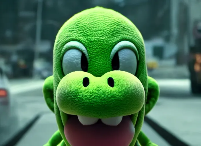 Image similar to film still of yoshi in the new sci - fi movie, 8 k