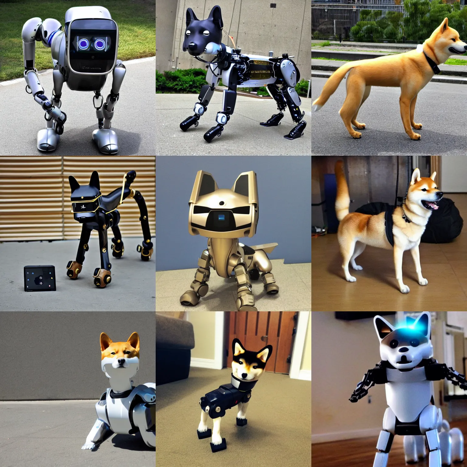 Prompt: Shiba inu, metallic robot, Boston Dynamics, futuristic, electronic, bot