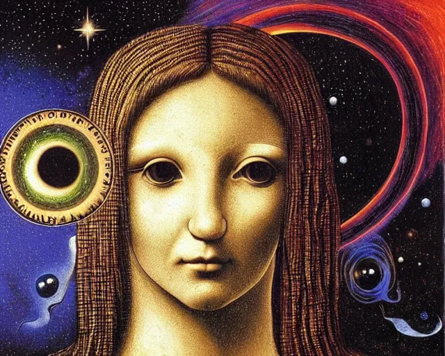 Image similar to universe a cosmology quest a mental state of ideas, a closeup simple vector pop surrealism, by ( leonardo da vinci ) and rafal olbinski