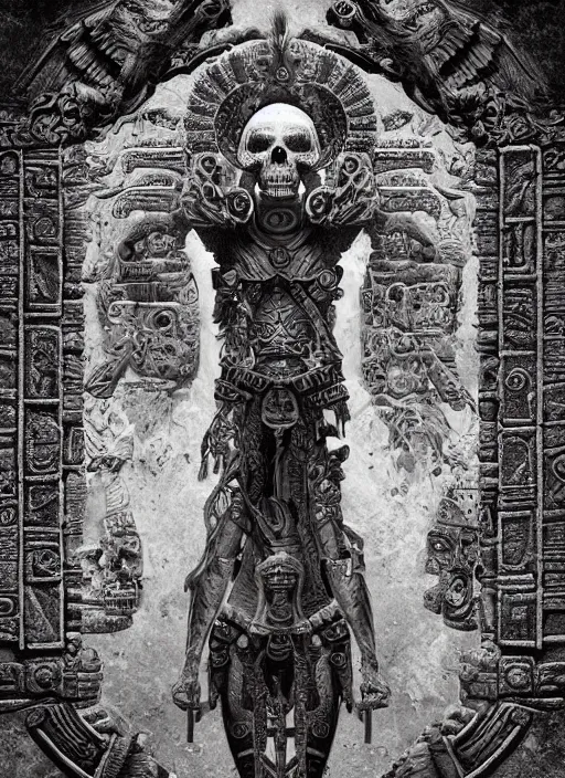 Image similar to digital _ painting _ of _ cizkin god of death mayan _ by _ filipe _ pagliuso _ and _ justin _ gerard _ symmetric _ fantasy _ highly _ detailed _ realistic _ intricate _ port