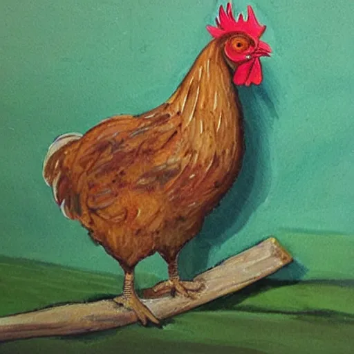 Image similar to a chicken on a lilly stick, photo realistic