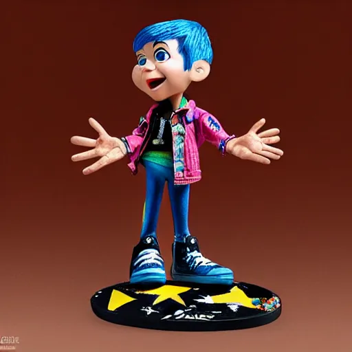 Prompt: punk rocker Pixar figurine, vibrant, hyperrealistic, Maximalism, mystical, ornate, Intricate