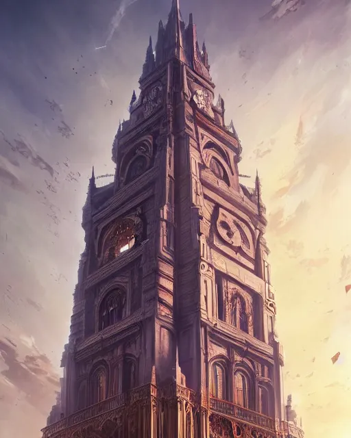 Image similar to the grand tower, architectural masterpiece, intricate complexity, by greg rutkowski, artgerm, ross tran, conrad roset, takato yomamoto. 4 k, beautiful, cinematic dramatic atmosphere