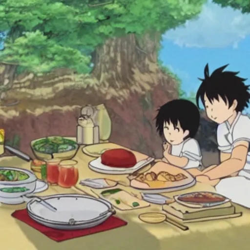 Prompt: a still of delicious studio ghibli food