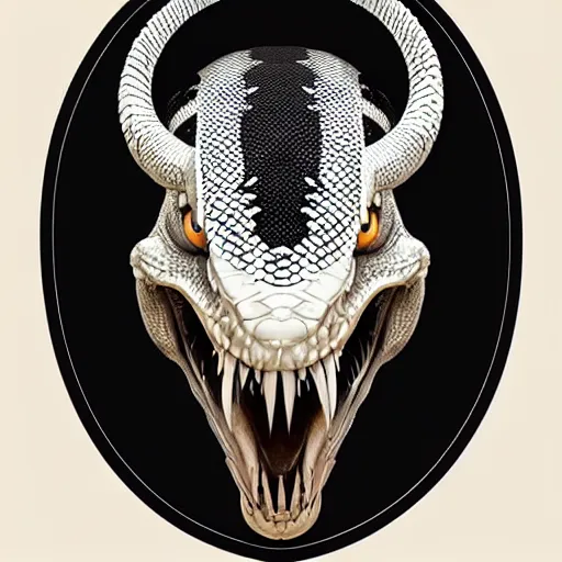 Prompt: portrait white rattlesnake head to head with a black king cobra intricate artwork by artgerm, greg rutkowski, and kilian eng, symmetrical!!! digital illustration, hyper detailed!!!, super sharp, crisp, smooth, vibrant colors!!! smooth gradients!!!! depth of field, aperture f 1. 2