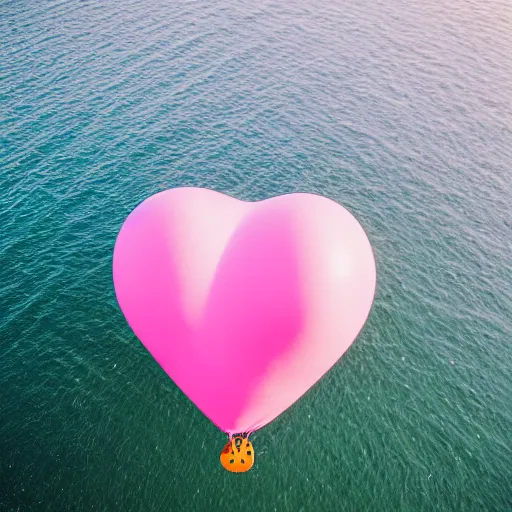 Prompt: a 5 0 mm lens photograph of a cute pink floating modern house, floating up by a singular heart shaped vibrant tiny ballon from above the house, inspired by the movie up. mist, playful composition canon, nikon, award winning, photo of the year