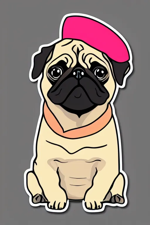 Image similar to Portrait of a pug as the pope, sticker, colorful, illustration, highly detailed, simple, smooth and clean vector curves, no jagged lines, vector art, smooth