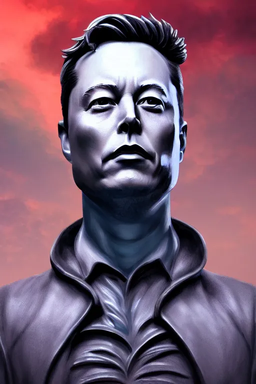 Image similar to digital masterpiece illustration concept art of porcelain statue of elon musk!!!! as cthulhu, extremely detailed and intricate complexity, epic composition, magical atmosphere, cinematic lighting, wide long shot, trending on artstation, 8 k