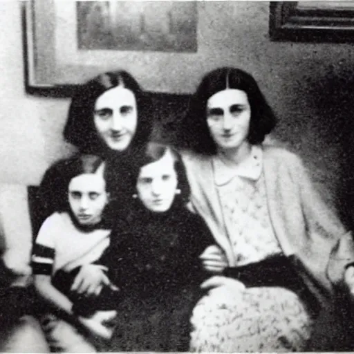 Image similar to Photograph of anne frank and her family in a room