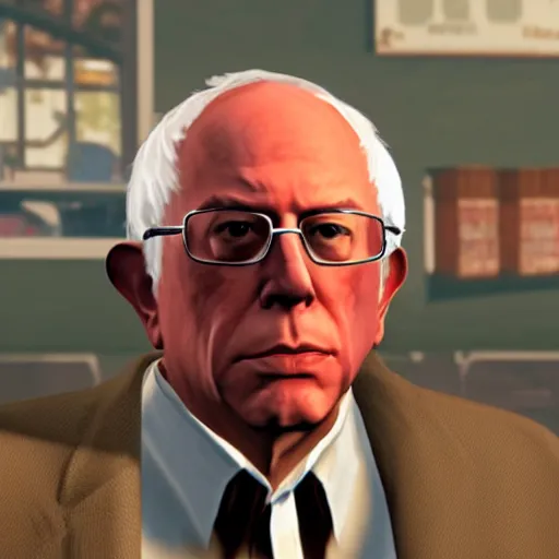 Prompt: Bernie Sanders GTA5 character