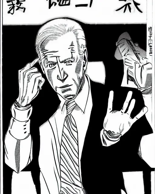 Image similar to Joe Biden shonen manga cover