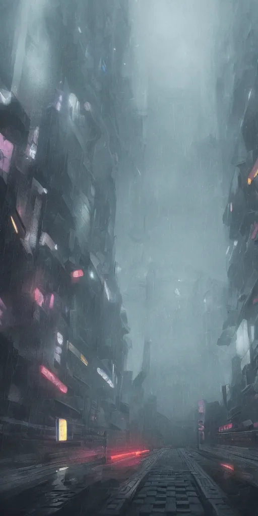 Prompt: mysterious stronghold entrance, blade runner, artstation contest winner. cinematic paint