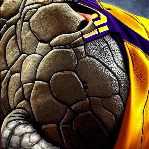 Image similar to kobe bryant kissing a giant turtle in heaven, photorealistic, side view, amazing digital art, amazing detail, fantasy art, artstatiom, cgsociety, epic art