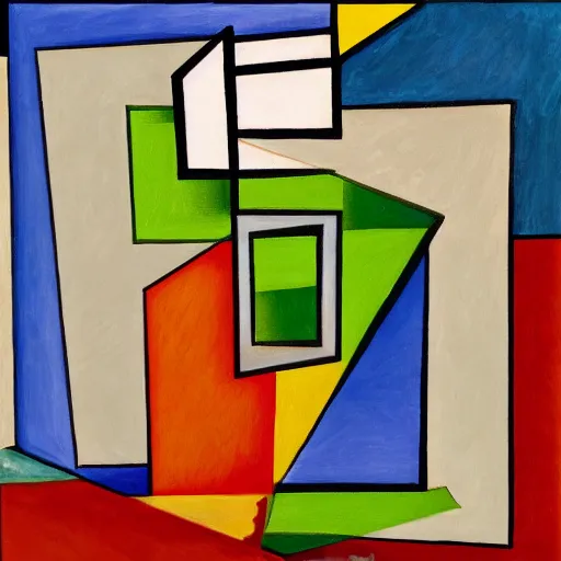 Prompt: a cubism style painting of an ipad