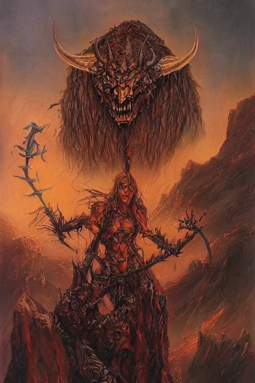 Image similar to art by john howe of the devil.