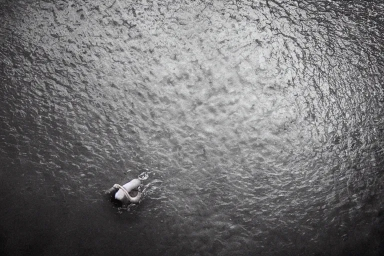 Prompt: overhead shot of a man snorkeling underwater in between submerged amsterdam buildings after the flood, photograph, natural light, sharp, detailed face, magazine, press, photo, Steve McCurry, David Lazar, Canon, Nikon, focus