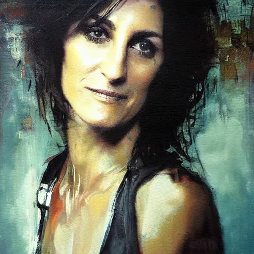 Prompt: jamie lynn spears and lisa edelstein morphed together, hybrid, jeremy mann painting