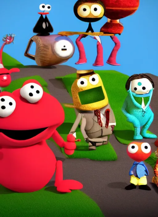 Image similar to little mr fancy pants by jim henson and roger hargreaves, unreal engine