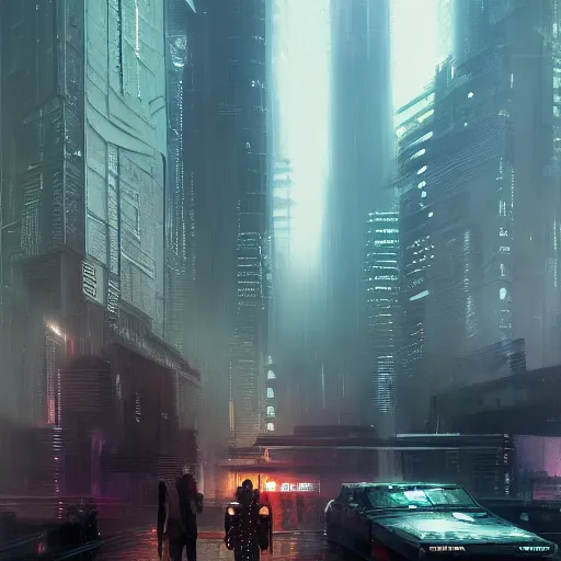 Prompt: neuromancer, cyberpunk, streetlevel, megacity, complimentary contrast, dramatic lighting, gorgeous view, depth, painted by stanley lau, painted by greg rutkowski, painted by stanley artgerm, digital art, trending on artstation