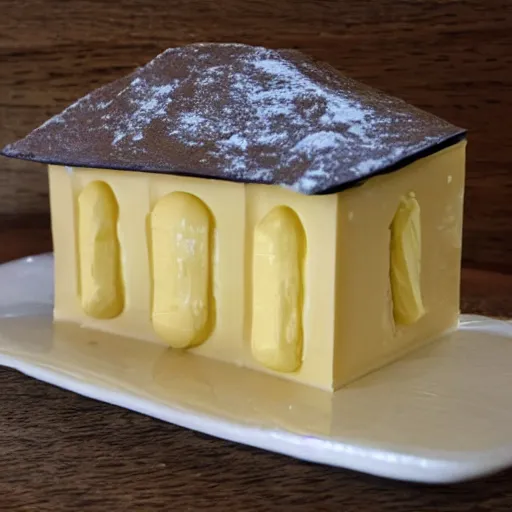 Prompt: a house made of butter