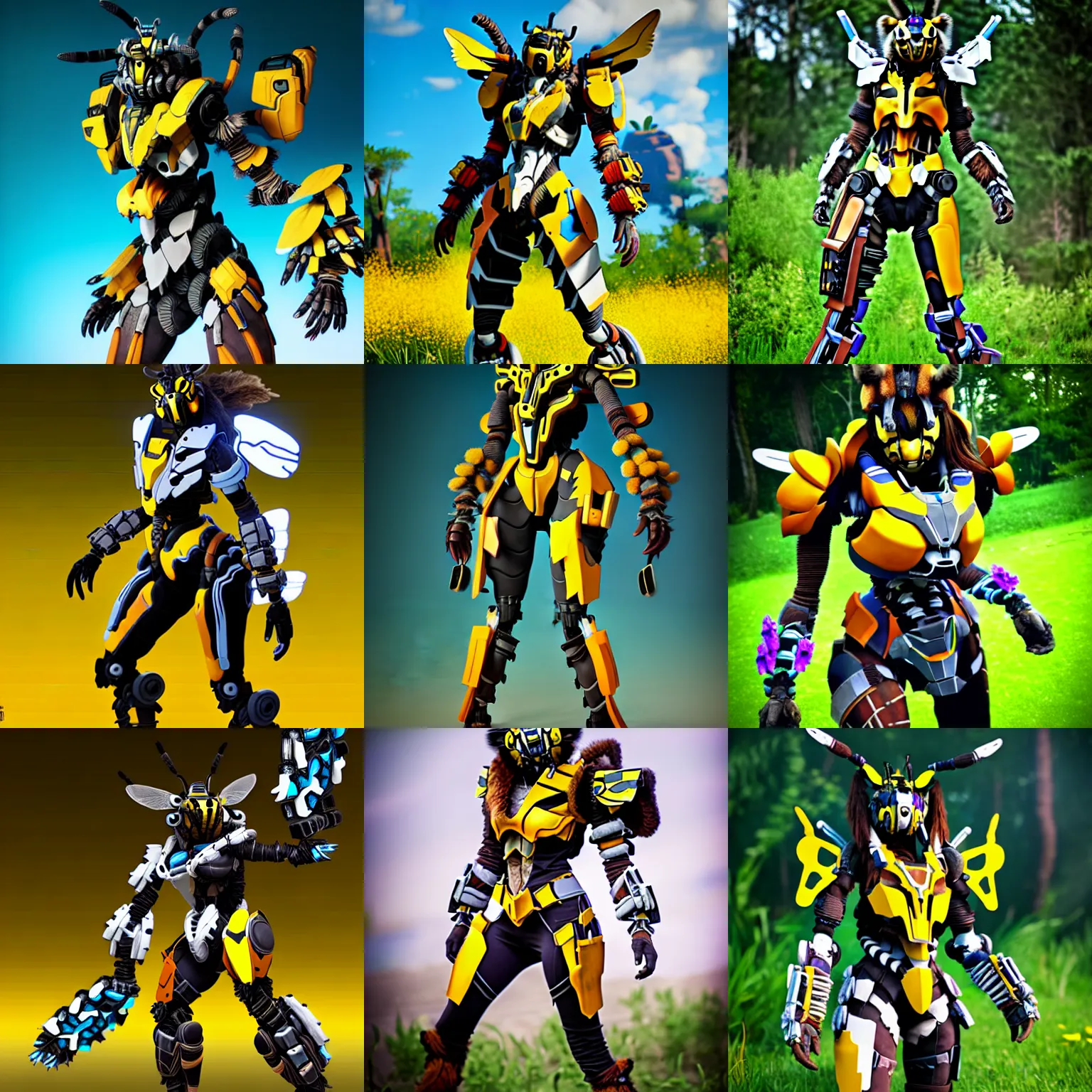 Prompt: full body bumblebee from horizon zero dawn