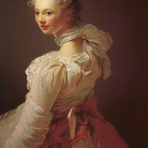 Image similar to 1976 woman in nightgown painted by fragonard