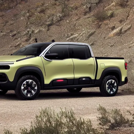 Prompt: A Pickup truck designed and produced by Citroën in the production year of 2022, promotional photo