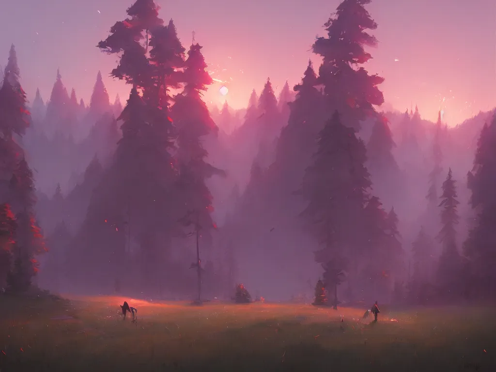 Prompt: a beautiful landscape at dawn by atey ghailan, ismail inceoglu, michal lisowski, artstation, volumetric light, high detail, perfect