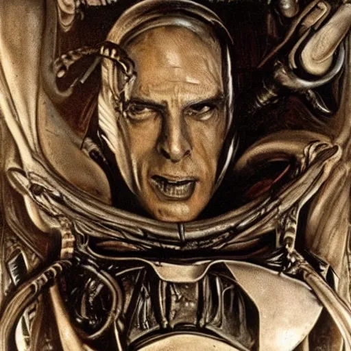 Prompt: film still of saul goodman in aliens, by h. r. giger, very detailed, realistic