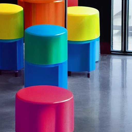 Prompt: the rainbow stool by tadao ando