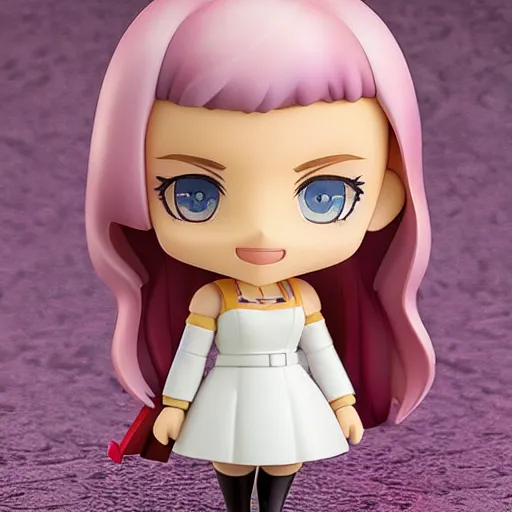 Prompt: scarlett johansson as nendoroid!, background flowers, kodak film