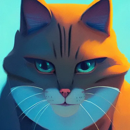 Image similar to face icon stylized minimalist cat, loftis, cory behance hd by jesper ejsing, by rhads, makoto shinkai and lois van baarle, ilya kuvshinov, rossdraws global illumination