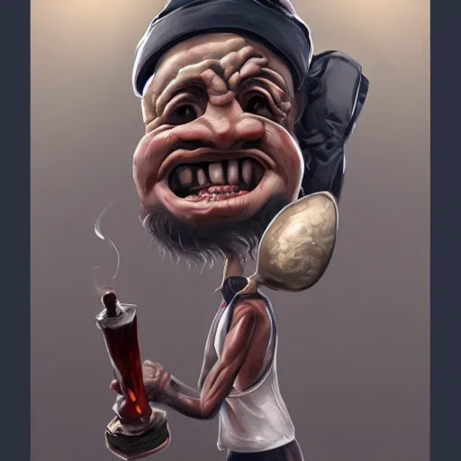 Image similar to the nightmare of a cook, caricature, artstation