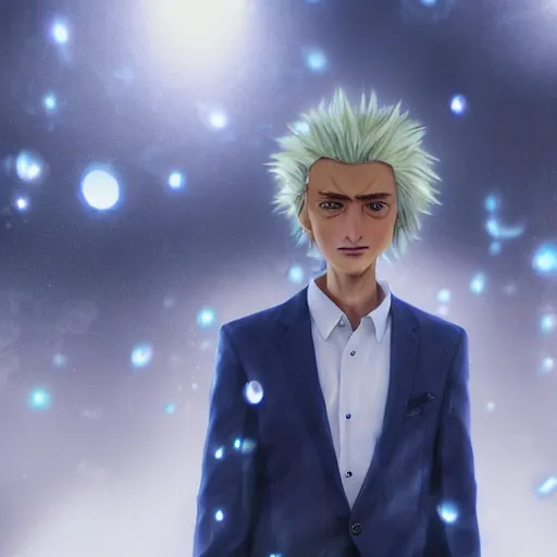 Prompt: Anime Teenage Geert Wilders, outdoors lighting, astral background, symmetrical face and body, confident, smile, detailed moisture, detailed droplets, detailed intricate hair strands, DSLR, ray tracing reflections, eye reflections, focused, unreal engine 5, vfx, post processing, post production, Arcane Style, 8k