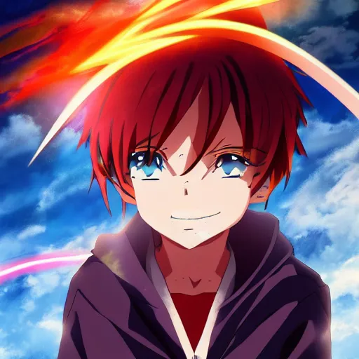 Prompt: Anime key visual of a young boy with thunder powers, official media, 8k, anime, detailed